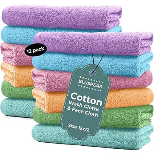 Multicolored Wash Cloths, 12 Pack