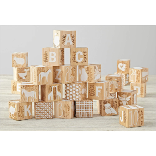 Etched Wooden Baby Blocks