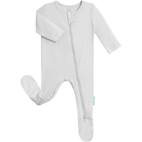 Baby Zipper Footie Pajamas, Supersoft Bamboo Rayon Baby Footed Pjs Boy Girl 0-3-6-9-18-24 Month Coverall Sleepers