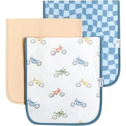 Copper Pearl Baby Burp Cloth Large 21''x10'' Size Premium Absorbent Triple Layer 3-Pack Gift Set Ryder