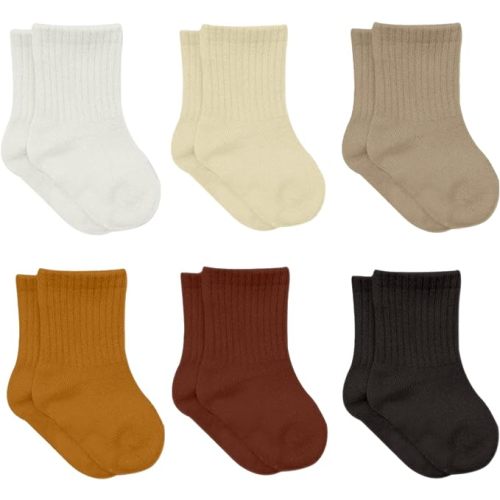 bistyle Baby Grip Ankle Socks 6 Pairs | Newborn Infant Toddlers Sock Organic Cotton | Kids Boys Girls Ankle