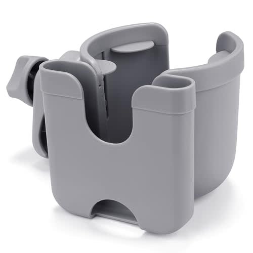 Accmor Stroller Cup Holder with Phone Holder, Bike Cup Holder, Universal Cup Holder for Uppababy Nuna Strollers, 2-in-1 Drinks Holder for Walker, Wheelchair, Scooter