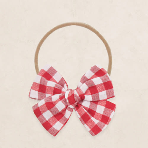 Adventure Bow - Red Gingham Headband