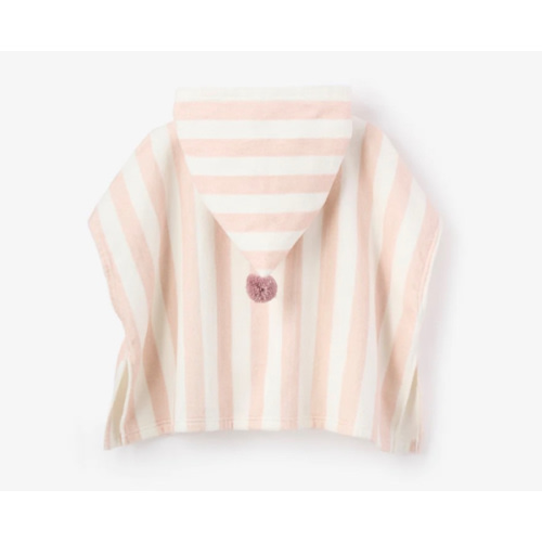 Pink Stripe Hooded Terry Poncho – Elegant Baby