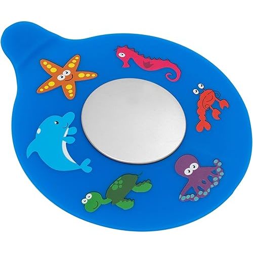 Bathtub Drain Stopper, Silicone Tub Stopper Plug, Universal Bath Drain Cover, Kids Tots Babies Gift (Blue Seahorse)