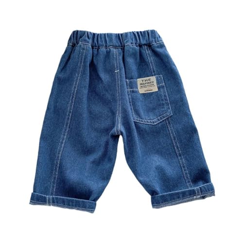 Moonker Toddler Baby Boys Baggy Jeans Loose Wide Leg Straight Elastic Waist Casual Denim Pants Summer Barrel Boy Clothes
