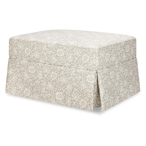 Crawford Gliding Ottoman - Morris & Co. x Namesake Mallow in Ash Performance Eco-Weave