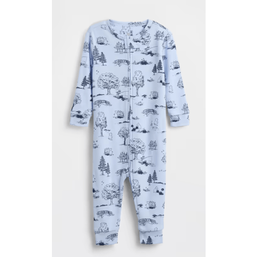 Baby Winnie The Pooh Organic Cotton One-Piece - Serence Blue