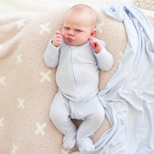 All Bamboo Waffle Zipper Footies