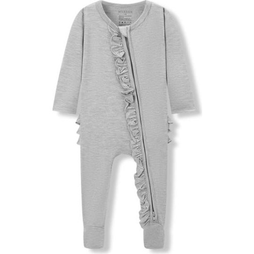 Luxe Solid Ruffle Footed Romper, 3-6M