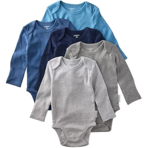Butterblu Blake 5-Pack Long Sleeve Bodysuits 100% Organic Cotton Baby Clothes for Boys and Girls