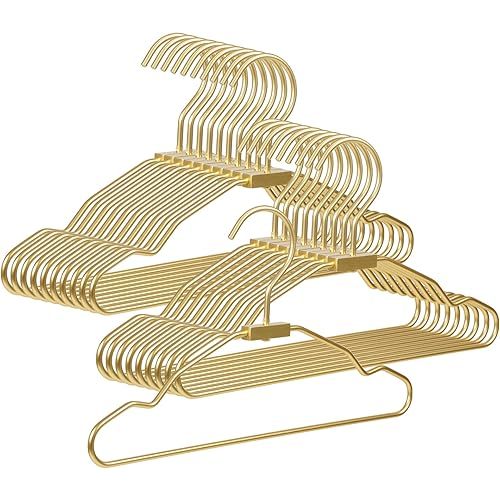 VWV Gold Aluminum Hangers, 20 Pack Baby Hanger,12.6 Inch Children Baby Hangers, Sturdy Metal Children Clothes Hangers for Wardrobe, Space-Saving Toddler Hanger