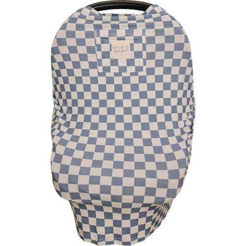 Blue Checkered Ribbed Bamboo Multi-Use Cover