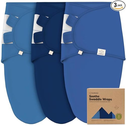 3-Pack Organic Baby Swaddle Sleep Sacks - Swaddles for Newborns, Infant 0-3 Months, Baby Girls, Boys, Soft & Snug Newborn Sleep Sack, Nursery Swaddling Blankets (Frost, OS)