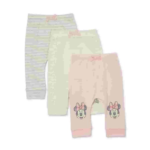 Disney Baby Wishes + Dreams Minnie Mouse Infant Baby Jogger Pants, 3-Pack, Sizes Newborn-12 Months