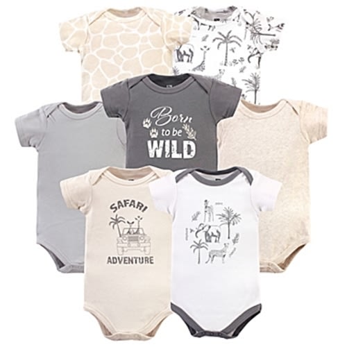 Hudson Baby® 7-Pack Vintage Safari Short Sleeve BodysuitsHudson Baby® 0-3 Months 7-Pack Vintage Safari Short Sleeve Bodysuits