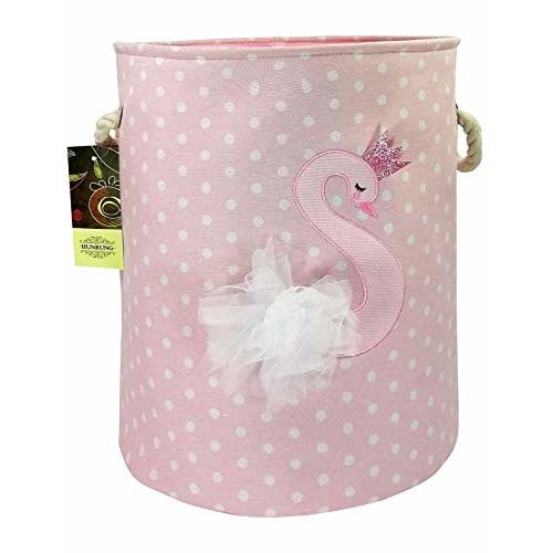 HUNRUNG Large Laundry Hamper,Cartoon Organizer Bin for Children Nursery,Toys,Laundry,Children Clothing,Gift Baskets (Swan)