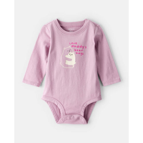 Baby Girl Bear Hugs Long-Sleeve Graphic Bodysuit - Pink - Carter's | Carter's