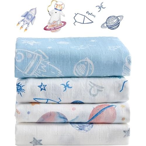 Bamboo Muslin Swaddle Blankets, Baby Receiving Blanket