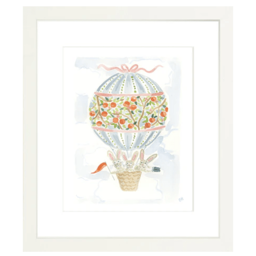 The "Hot Air Balloon Menagerie Bunnies" Fine Art Print