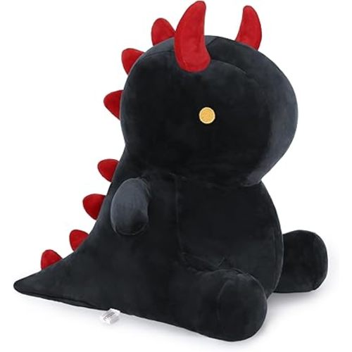 Ditucu Cute Dinosaur Plush Halloween Dino Stuffed Animals Plushies Toys Super Soft Dolls Birthday Gifts for Kids Girls Boys Black 12 inch