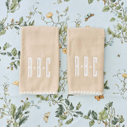 Stitched Edge Powder Bath Towels (pair)