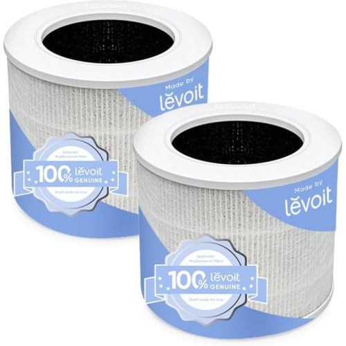 LEVOIT Genuine Core Mini-P Replacement Filter, Core Mini-RF Air Purifier Filters, Supports HEPA Sleep Mode, High-Efficiency Activated Carbon for Removal of Smoke, Odor, Allergens, Pollen, 2 Pack,White