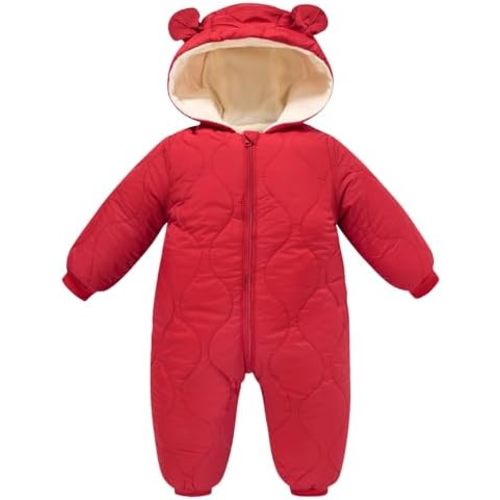 uideazone Baby Snowsuit Newborn Winter Clothes 0-24 Months Coat Jumpsuit Infant Boys Girls Hooded Puffer Jacket