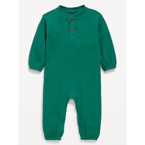 Long-Sleeve Waffle-Knit Henley One-Piece for Baby | Old Navy