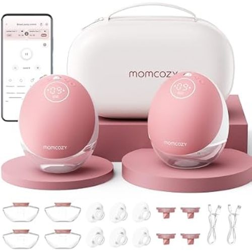 Momcozy Breast Pump Hands-Free Upgraded Mobile Flow M9 24mm, 2Pcs Cozy Red
