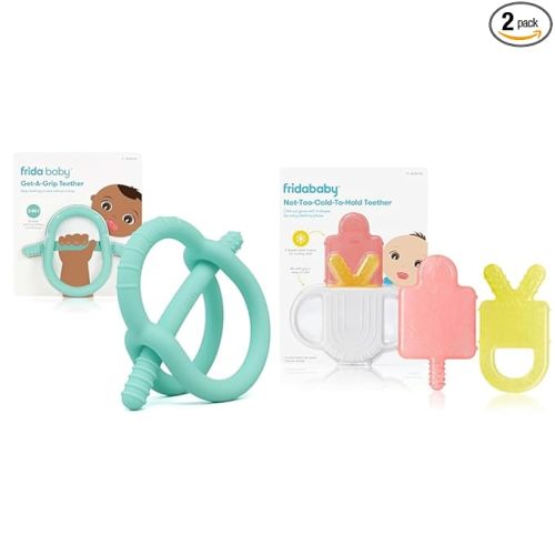 Frida Baby Teether Bundle | Get-A-Grip + Not-Too-Cold-to-Hold | BPA-Free