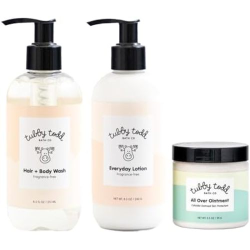 TUBBY TODD 3-Step Baby Bath and Skincare Routine, The Regulars Bundle