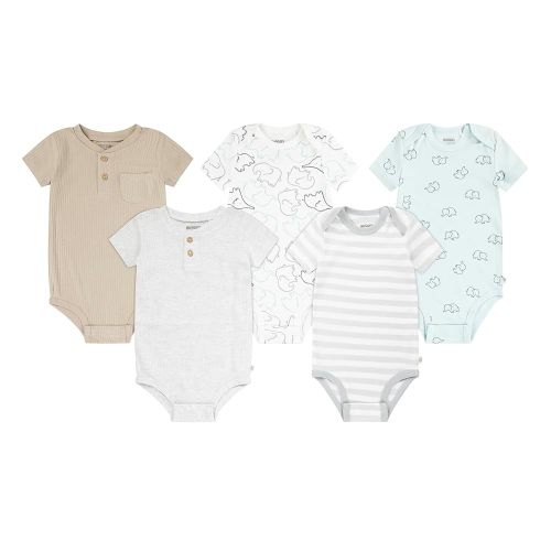 HUGGIES unisex-baby 5-pack Elevated Bodysuit