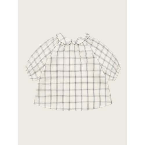 Navy Window Check Collar Dress | Organic Zoo