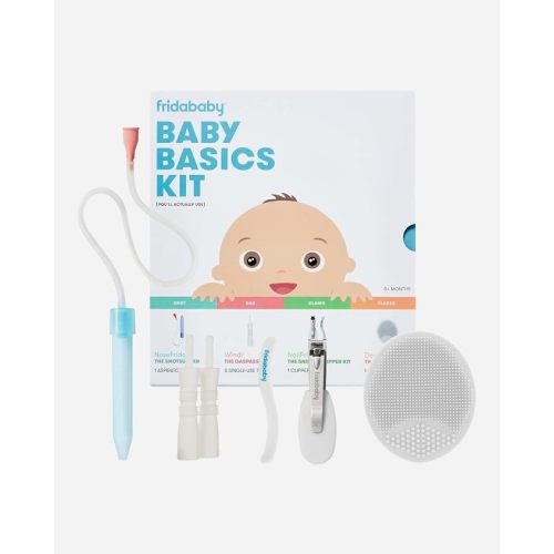 Frida Baby Basics Kit, 6pc Baby Essentials Kit with Silicone Carry Case