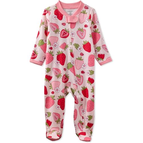 Butterblu baby-girls Scout Sleep & Play 100% Organic Cotton Footed Zip Front Sleeper Pajamas for Baby Girls