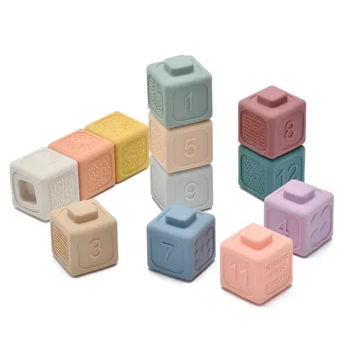 Little Rawr Silicone Learning Blocks - Dusky Tone | Baby Bunting AU