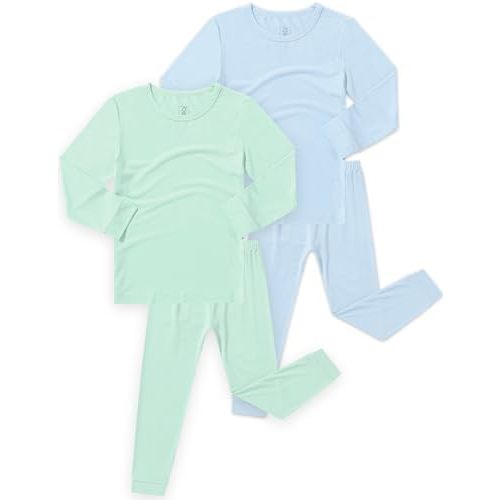 JunNeng Bamboo Viscose Pajamas Toddler Boys Solid Pjs,4 Piece 12M-8Y