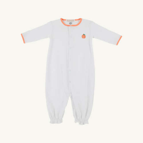 Twinkle Twinkle 2 in 1 - Worth Avenue White with Seashore Sherbet Pumpkin Embroidery