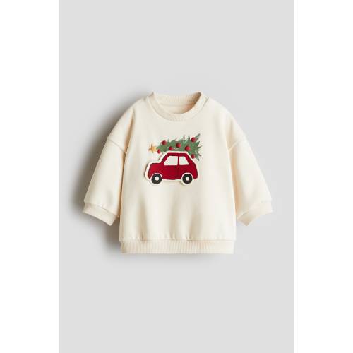 MOTIF-DETAIL BRUSHED-INSIDE SWEATSHIRT