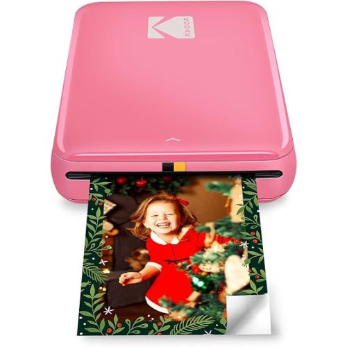 KODAK Step Instant Smartphone Photo Printer, Portable Mini Color Wireless Mobile Printer, Zink 2x3” (5.1x7.5 cm) Sticky-Back Photos, Bluetooth Compatible with iOS & Android Devices, Editing App, Pink