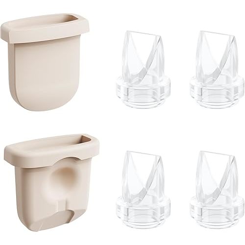 6pcs Breast Pump Parts, 4pcs Duckbill Valves and 2pcs Silicone Diaphragm Compatible with eufy S1 Pro/S1/E10/E20 Wearable Breast Pump, Replace for eufy Pump Diaphragm Duckbill Valve,Not Original Parts
