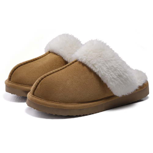 Litfun Women's Fuzzy Memory Foam Slippers Warm Comfy Winter House Shoes, Brown, Size 10.5-11