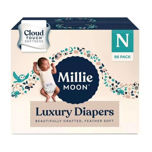 Millie Moon Luxury Disposable Diapers (Size 0-96ct)