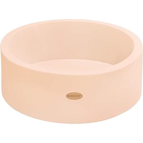Baby Ball Pit 35.4" Soft Round Memory Foam Ball Pits NOT Included Balls Indoor Outdoor Playpen for Babies Toddlers Kids Great Gift for Girls Boys, Beige