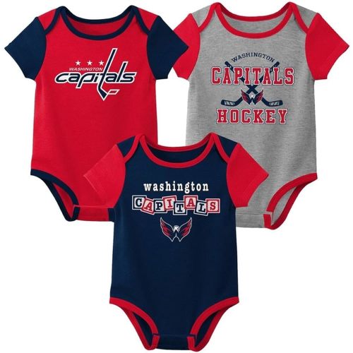 Outerstuff Washington Capitals 3-Pack Team Logo Newborn/Infant Baby Bodysuit Onesie
