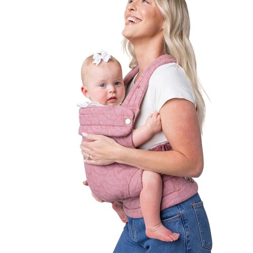 Mabē Monarch Ergonomic Baby Carrier – Premium Cotton Soft Structured Newborn to Toddler Carrier with Hip-Healthy Design, 3 Carry Positions (7-35lbs), Lightweight & Breathable,(Mauve Wings)