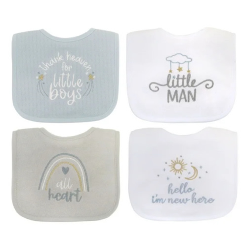 Neat Solutions Bebé Niño Gracias Al Cielo Paquete de 4 Baberos