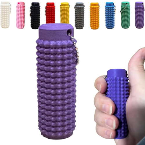 Little Ouchies Fidget, Pocket Mini Fidget Toy, Spiky Grippie Stim Keychain, Venting Key Pendant for Anxiety Relief Positive, Novelty Gifts for Friends Purple