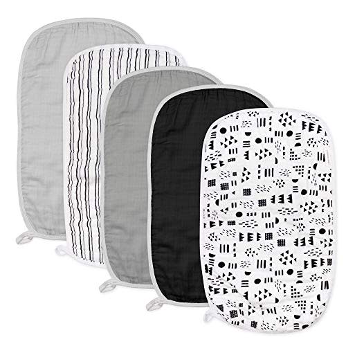 HonestBaby Baby Organic Cotton Multi-layer Burp Cloths Multipack, Pattern Play, One Size US